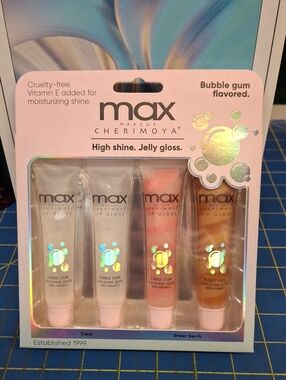 Max Make Up Cherimoya High Shine. Jelly Bubblegum Flavored Lip gloss New